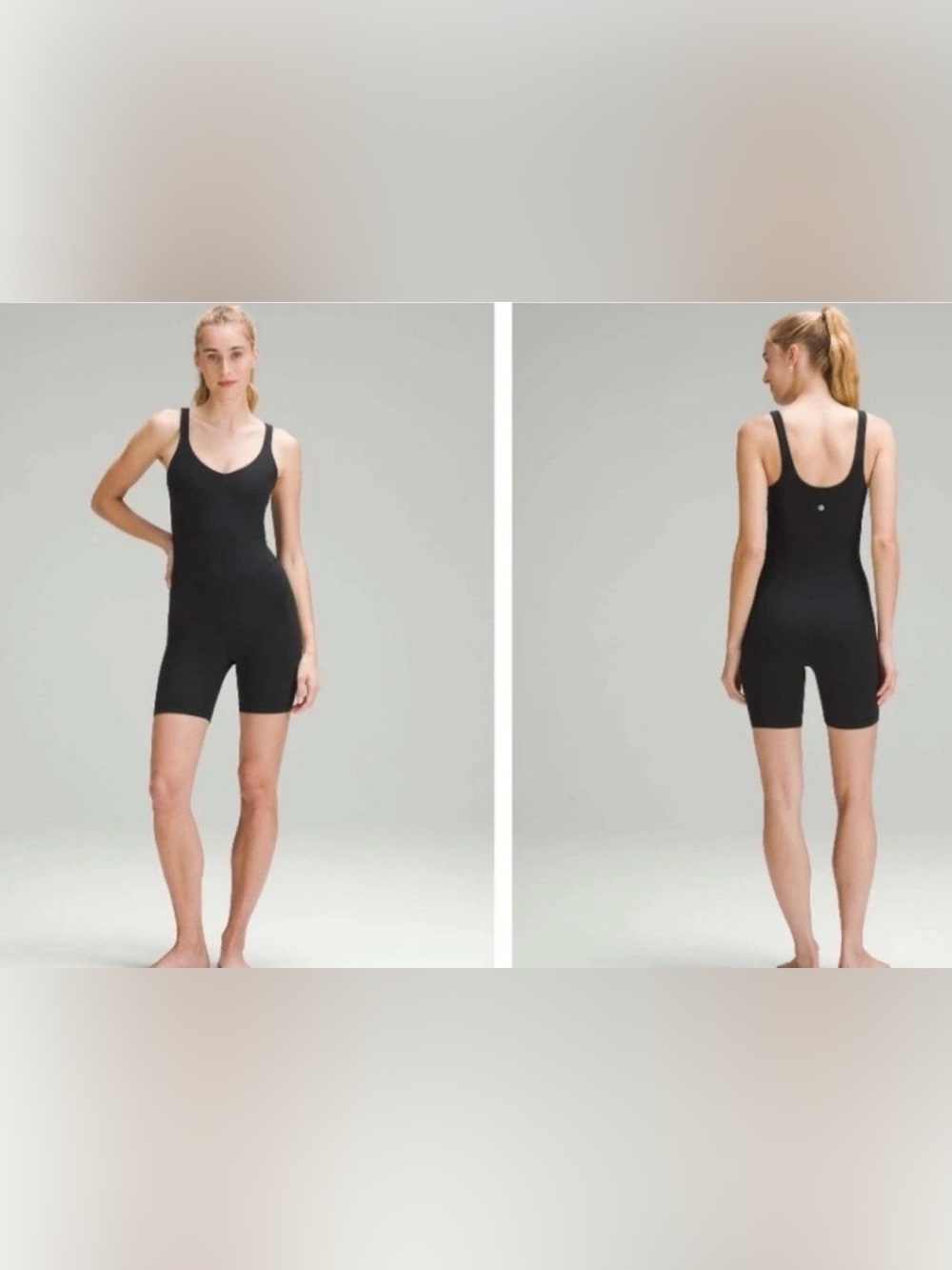 lululemon athletica Black Align bodysuit 6” (B1)